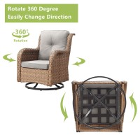 Rilyson Patio Chairs Wicker Outdoor Chair 4 Piece Rattan Swivel Rocking Chairs Set Patio Glider Rocker Chair For Porch Deck Ga