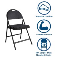 Cosco Commercial Xl Smartfold Fabric Padded Chair 4Pack Black