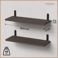 Richer House Floating Shelves For Wall D Cor Rustic Wood Wall Shelves For Bedroom Set Of 2 Farmhouse Shelf For Bathroom Hang