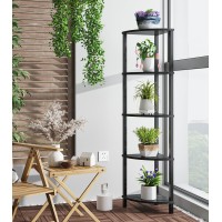 Vimber Corner Shelf 5Tier Corner Bookshelf Industrial Corner Ladder Shelf Modern Display Shelf For Living Room Bedroom Kit