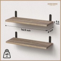 Richer House Rustic Wood Shelves Set Of 2 Farmhouse Style Floating Shelf For Wall D Cor Hanging Shelves For Bathroom Bedroom