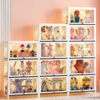 Pinfuja Display Cabinet Acrylic Shelf Curio Cabinet Storage Cabinet Display Cabinet Glass Door Bamboo Storage Cabinet For Bedroom/Living Room Collectibles (Color : White, Size : 5F-80X32X172Cm)