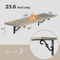 Dinzi Lvj Long Wall Shelves 236 Inch Large Floating Shelves Set Of 2 Wide Display Shelf Wall Mounted With Brackets Easy Hang