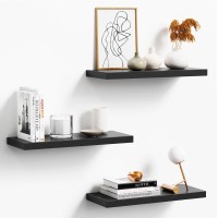 Oridom Floating Shelves For Wall Walnut Wood Wall Shelf Set Of 3 16 Wall Mounted Floating Shelf For Kitchen Living Room Be