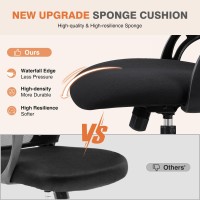 Sweetcrispy Office Computer Desk Chair Ergonomic Highback Mesh Rolling Work Chairs With Wheels And Adjustable Headrests Comfo