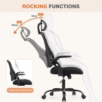 Sweetcrispy Office Computer Desk Chair Ergonomic Highback Mesh Rolling Work Chairs With Wheels And Adjustable Headrests Comfo