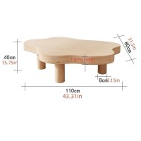 Cloud Shape Wood Coffee Table, Round Corner Thicken End Table, Irregular Round Corner End Table, Modern Coffee Cocktail Table With 3 Legs For Living Room Furniture (Color : Vintage, Size : 43.31X31.