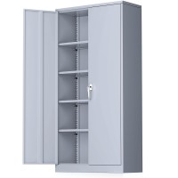 Greenvelly Metal Storage Cabinet 72 Locking Tool Steel Garage Cabinet With Doors And Adjustable Shelves Utility Metal Filing