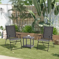 Vicllax 4 Pieces Patio Folding Chairs Outdoor Portable Dining Chairs For Lawn Garden And Porch Grey