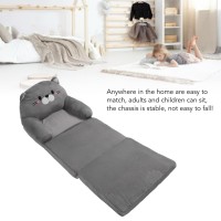 Childrens Chair, Foldable Plush And Sponge Sofa, Cute Cartoon Cat For Reading (3 Layers)