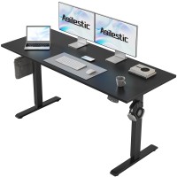 Agilestic Electric Standing Desk 55 X 24 Inches Height Adjustable Desk Sit Stand Up Desk For Work Office Home Ergonomic Risin