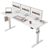 Agilestic Electric Standing Desk Large 63 X 24 Inches Height Adjustable Desk Sit Stand Up Desk For Work Office Home Ergonomic