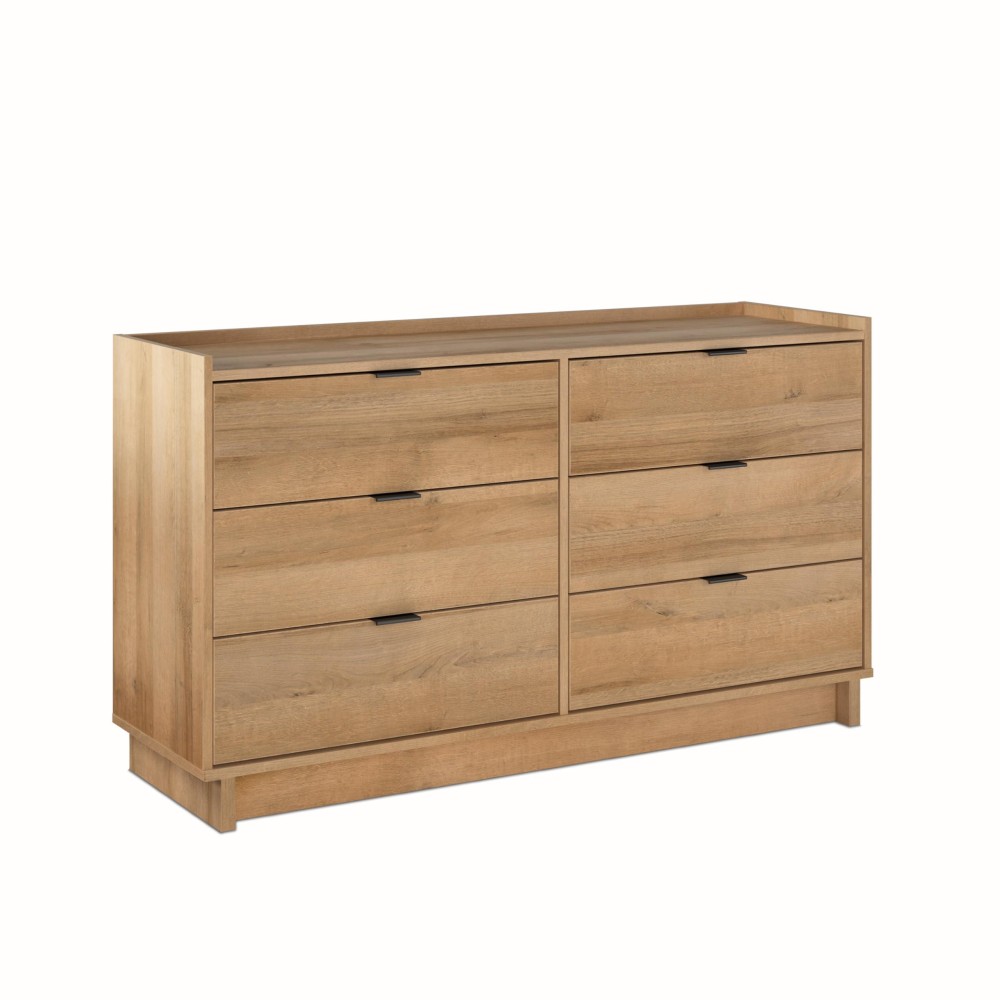 Prepac Double Drawer Dresser 525 W X 295 H X 16 D Oak