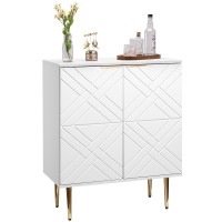 Gaomon Storage Cabinet With Doors, Modern White Accent Cabinet, Sideboard Buffet Cabinet For Dining Room, Living Room, Kitchen