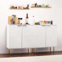 Gaomon Storage Cabinet With Doors, Modern White Accent Cabinet, Sideboard Buffet Cabinet For Dining Room, Living Room, Kitchen