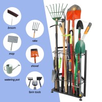 Uumajor Garden Tool Organizer For Garage Corner Free Standing Yard Tools Rack Heavy Duty Garage Organization And Storage Stand