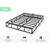 Qeromy 9 Inch High Profile Box Spring Sturdy Metal Frame Mattress Foundation Easy Assembly Quiet Noisefree Full Size