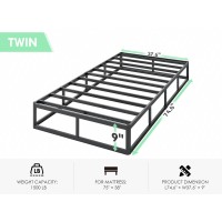 Qeromy 9 Inch High Profile Box Spring Sturdy Metal Frame Mattress Foundation Easy Assembly Quiet Noisefree Cal King Size