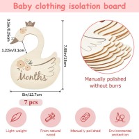 Craspire 8Pcs Wooden Baby Wardrobe Dividers Swan Nursery Decor From Newborn To 24 Month Hanger Seperaters Baby Closet Organizers Nursery Infant Wardrobe Hangers Divider For Newborn Shower