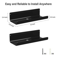 Rrg 10In Acrylic Floating Shelves 2 Pack Kids Floating Bookshelf Wall Mounted Display Shelf For Books Kids Roomblack