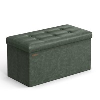 Songmics Storage Ottoman Bench Foldable Ottoman Foot Rest 15 X 30 X 15 Inches End Of Bed Bench Storage Chest Load Up To 660