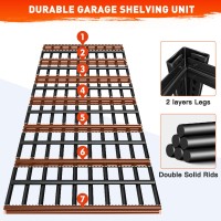 Reibii 482 W Garage Shelving Heavy Duty Storage Shelves 3000Lbs Adjustable 5 Tier Metal Shelving Unit For Storage Rack Garage