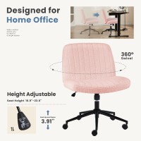 Dumos Criss Cross Chair With Wheels Cross Legged Office Chair Armless Wide Desk Chair With Dualpurpose Base Adjustable Swivel