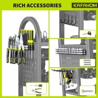 Kafahom Power Tool Organizer 4 Tier Rolling Tool Cart With 812 Drill Holder Tool Storage Cart On Wheels Heavy Duty Metal Ut