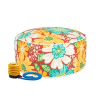 Magpie Fabrics Indooroutdoor Inflatable Stool Ottoman Pouf Water Repellent Round Footrest Footstool With Foot Pump D20 Xh9 Po