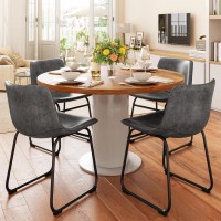 Reoney Dining Chairs Set Of 2 Pu Leather Armless Dinner Chairs With Backrest 18 Modern Kitchen Dining Room Chair With Metal