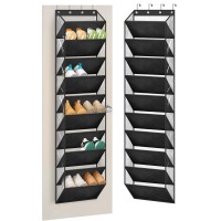 Aooda 10 Tier Clear Over The Door Shoe Organizer Storage Deep Pockets Large Hanging Shoe Rack For Closet Door Fit 20 Pairs Sho