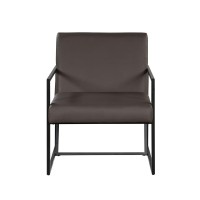 Luxembourg Espresso Faux Leather Arm Chair