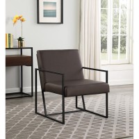 Luxembourg Espresso Faux Leather Arm Chair