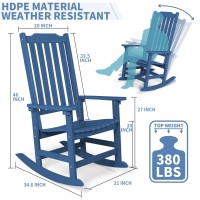 Mguio Outdoor Rocking Chairs Set Of 2 Porch Rocker With High Back Patio Rockers Set Of 2 Hdpe Weather Resistant Rocking Chair