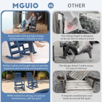 Mguio Outdoor Rocking Chairs Set Of 2 Porch Rocker With High Back Patio Rockers Set Of 2 Hdpe Weather Resistant Rocking Chair