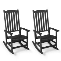 Mguio Outdoor Rocking Chairs Set Of 2 Porch Rocker With High Back Patio Rockers Set Of 2 Hdpe Weather Resistant Rocking Chair