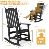 Mguio Outdoor Rocking Chairs Set Of 2 Porch Rocker With High Back Patio Rockers Set Of 2 Hdpe Weather Resistant Rocking Chair