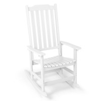 Patio Rocking Chair Oversized Rocker Chair For Adult All Weather Rocking Chair Outdoor High Back Porch Rocker Rocking Chairs