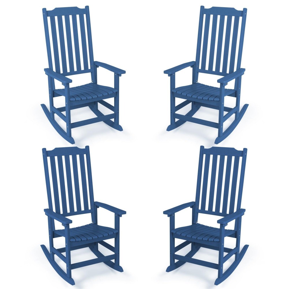 Patio Rocking Chairs Set Of 4 Oversized Rockers Set Of 4 Outdoor Rocking Chair For Adults All Weather Porch Rocker For Outdoo