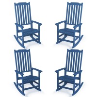 Patio Rocking Chairs Set Of 4 Oversized Rockers Set Of 4 Outdoor Rocking Chair For Adults All Weather Porch Rocker For Outdoo