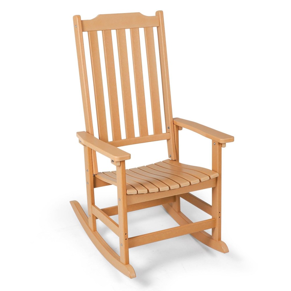 Patio Rocking Chair Oversized Rocker Chair For Adult All Weather Rocking Chair Outdoor High Back Porch Rocker Rocking Chairs