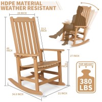 Patio Rocking Chair Oversized Rocker Chair For Adult All Weather Rocking Chair Outdoor High Back Porch Rocker Rocking Chairs