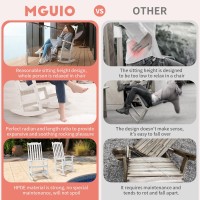 Mguio Outdoor Rocking Chairs Set Of 2 Porch Rocker With High Back Patio Rockers Set Of 2 Hdpe Weather Resistant Rocking Chair