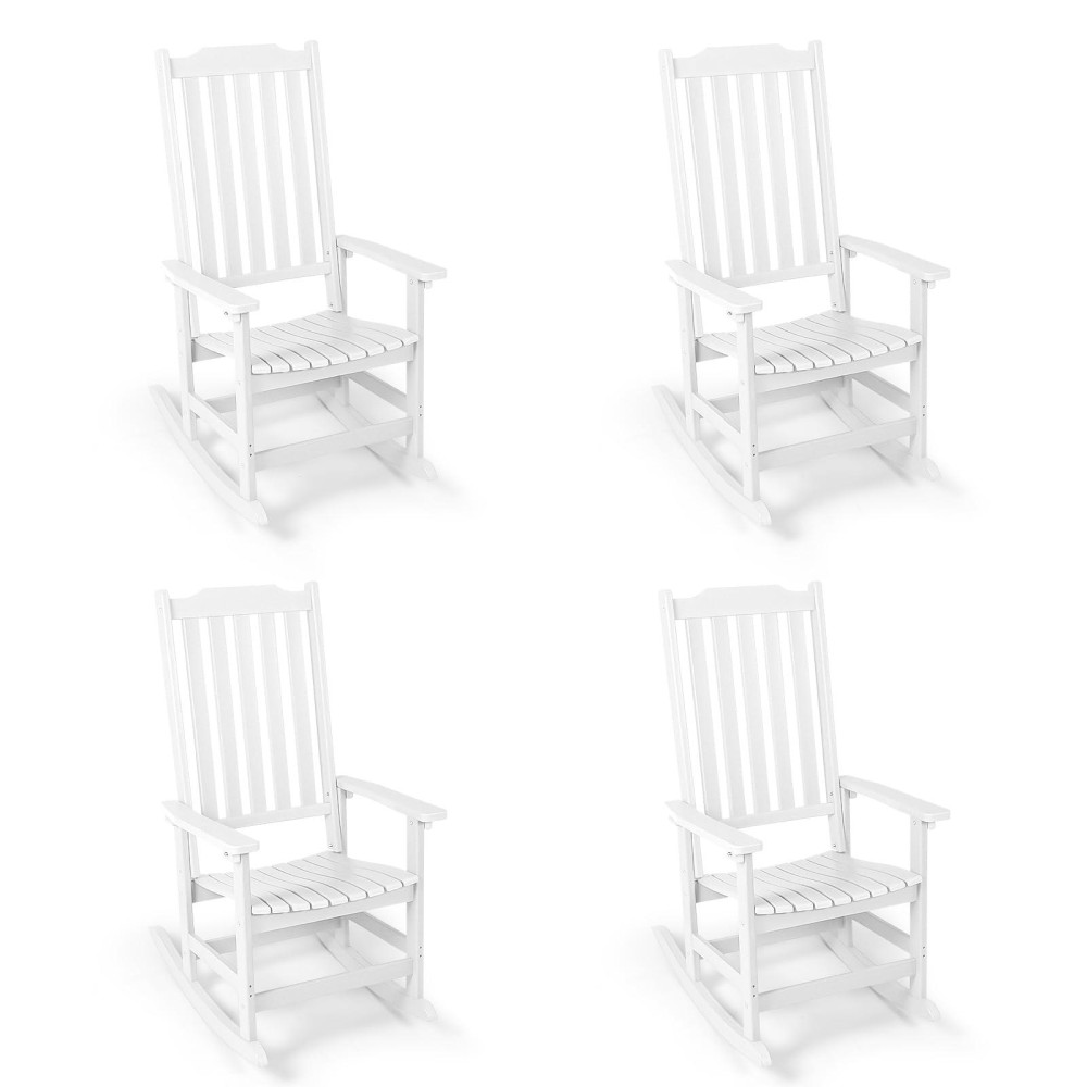 Patio Rocking Chairs Set Of 4 Oversized Rockers Set Of 4 Outdoor Rocking Chair For Adults All Weather Porch Rocker For Outdoo