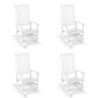 Patio Rocking Chairs Set Of 4 Oversized Rockers Set Of 4 Outdoor Rocking Chair For Adults All Weather Porch Rocker For Outdoo