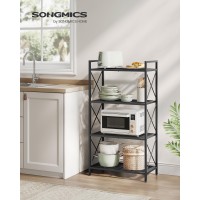 Songmics 4Tier Metal Storage Rack Shelving Unit With X Side Frames Dense Mesh 126 X 236 X 443 Inches For Entryway Kitch