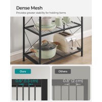 Songmics 4Tier Metal Storage Rack Shelving Unit With X Side Frames Dense Mesh 126 X 236 X 443 Inches For Entryway Kitch