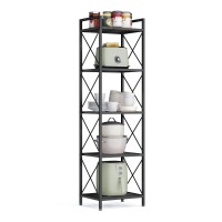 Songmics 5Tier Metal Storage Rack Shelving Unit With X Side Frames Dense Mesh 126 X 157 X 573 Inches For Entryway Kitch