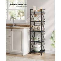 Songmics 5Tier Metal Storage Rack Shelving Unit With X Side Frames Dense Mesh 126 X 157 X 573 Inches For Entryway Kitch