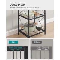 Songmics 5Tier Metal Storage Rack Shelving Unit With X Side Frames Dense Mesh 126 X 157 X 573 Inches For Entryway Kitch